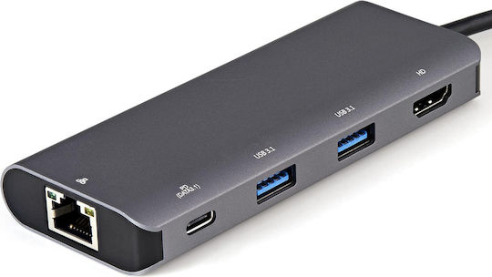StarTech USB-C / USB-A Docking Station με 4K PD Ethernet Γκρι (DKT31CHPDL)