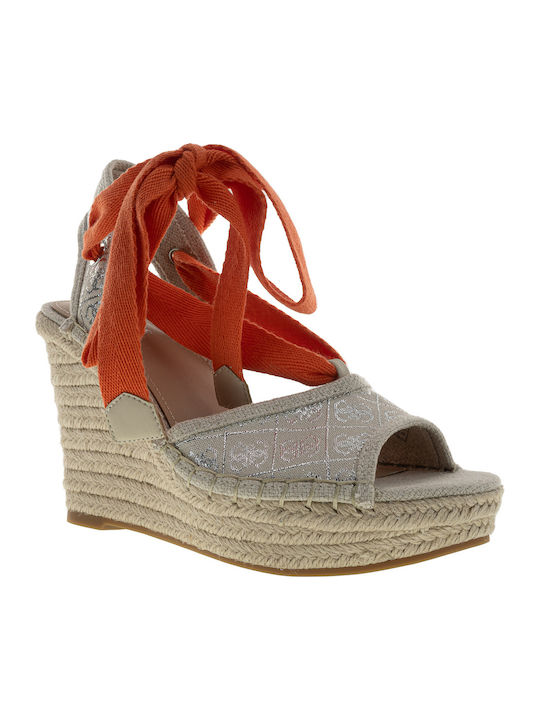 FL6ΗLΟFΑL04 Damenplattformen im Espadrilles-Stil Beige