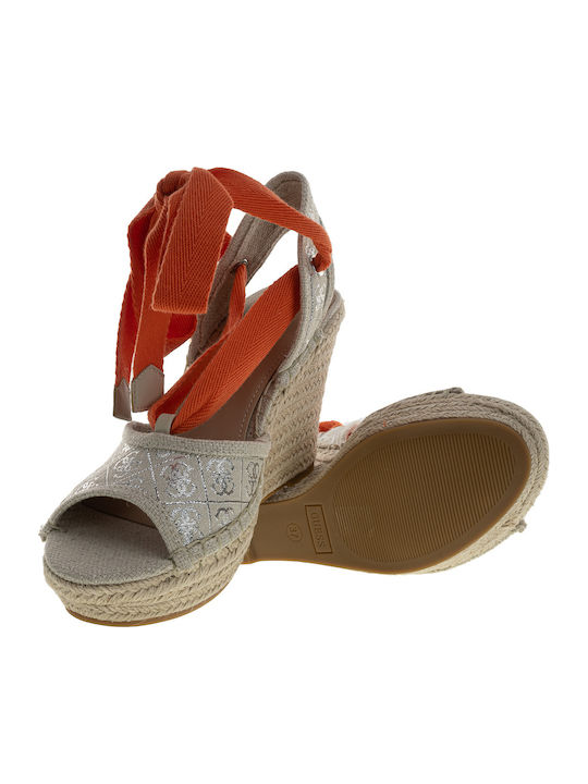 FL6ΗLΟFΑL04 Damenplattformen im Espadrilles-Stil Beige