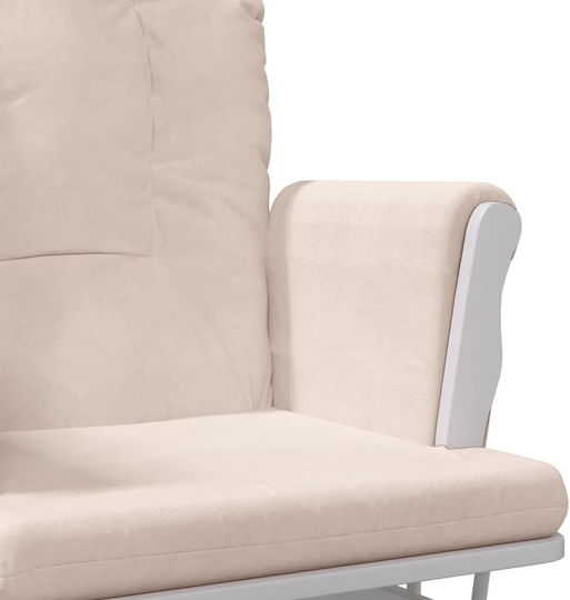 Schaukelstuhl mit Fußhocker Light Pink 70x72x107cm