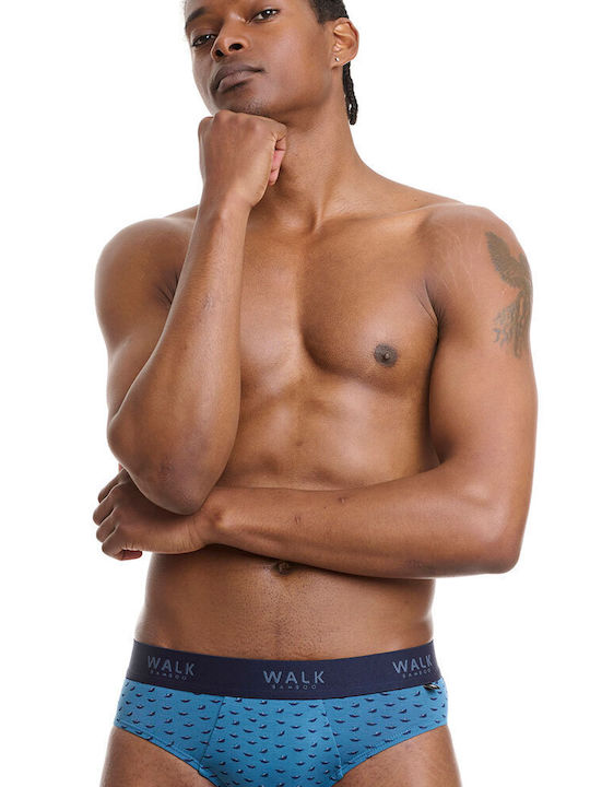 Bamboo Men's Slip Blue with Patterns