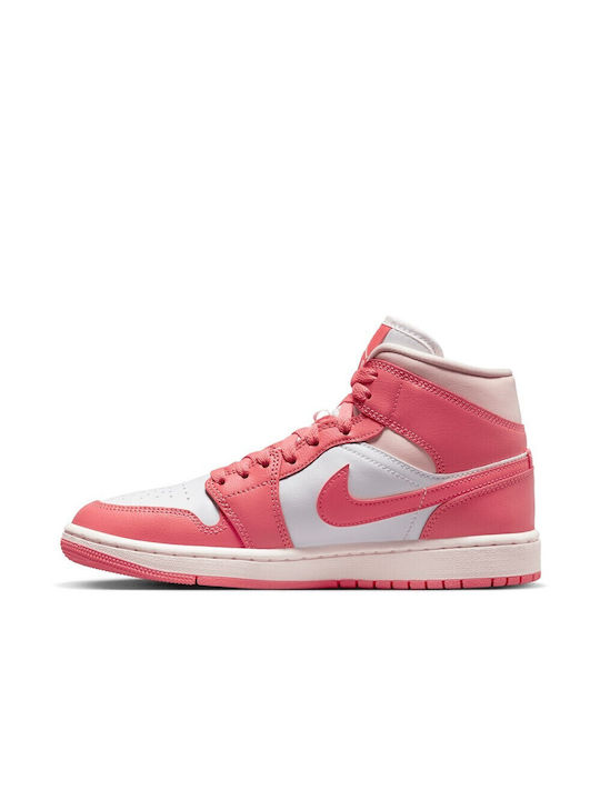 Jordan Air Jordan 1 Retro Mid Γυναικεία Μποτάκια White / Sea Coral / Atmosphere / Sail