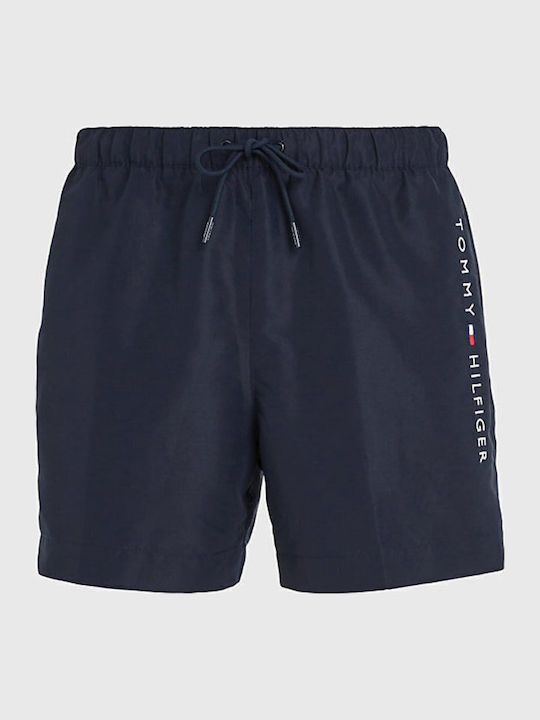 Medium Drawstring Logo Men's Swimwear Shorts Navy Blue