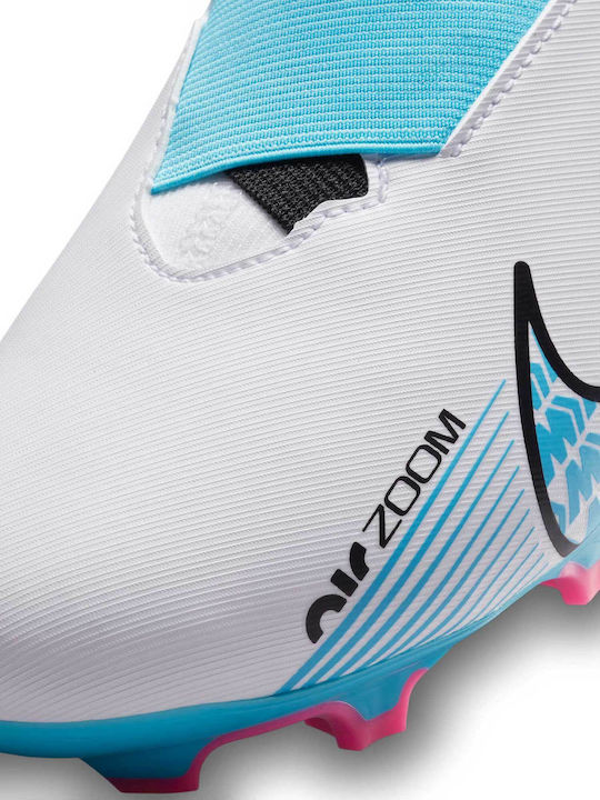 Παιδικά Ποδοσφαιρικά Παπούτσια Ψηλά Zoom Superfly 9 με Τάπες και Καλτσάκι Χωρίς Κορδόνια White / Blue