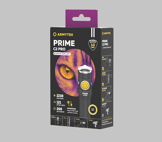 Armytek Pro LED с Максимална Яркост 2230лм Prime C2 Pro Черен