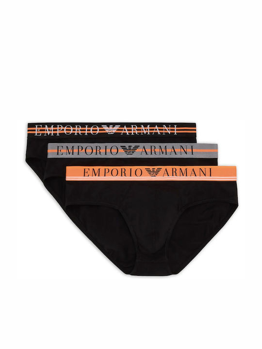 Emporio Armani Ανδρικά Σλιπ Μαύρα Μονόχρωμα 3Pack