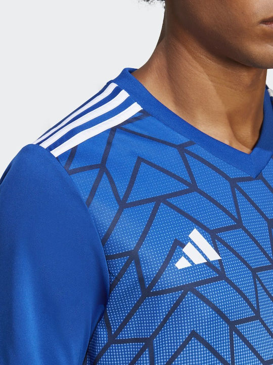 Adidas Team Icon 23 Αθλητικό Ανδρικό T-shirt Royal Blue με Στάμπα