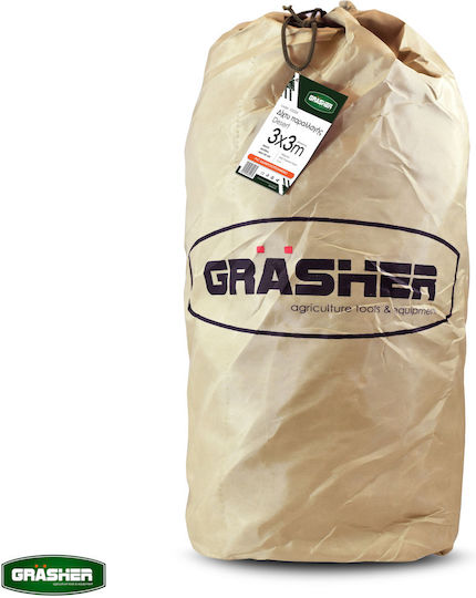 Grasher Square Camouflage Net Beige with PU Coating 3x3m 180gr/m²