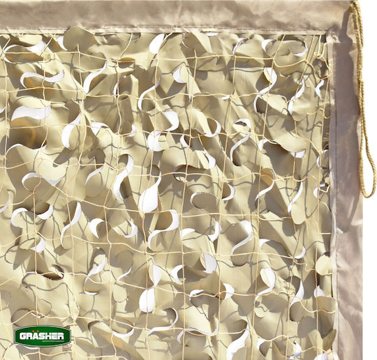 Grasher Rechteckig Tarnnetz Beige mit PU-Beschichtung 4x6m 180gr/m²