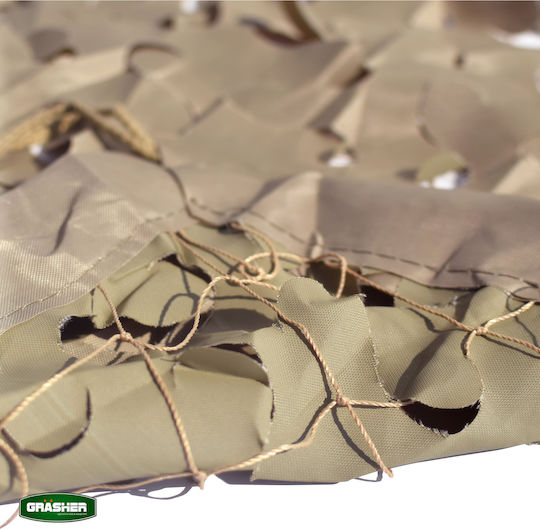 Grasher Square Camouflage Net Beige with PU Coating 3x3m 180gr/m²