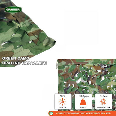 Grasher Camouflage Net Green 6x4m 180gr/m²