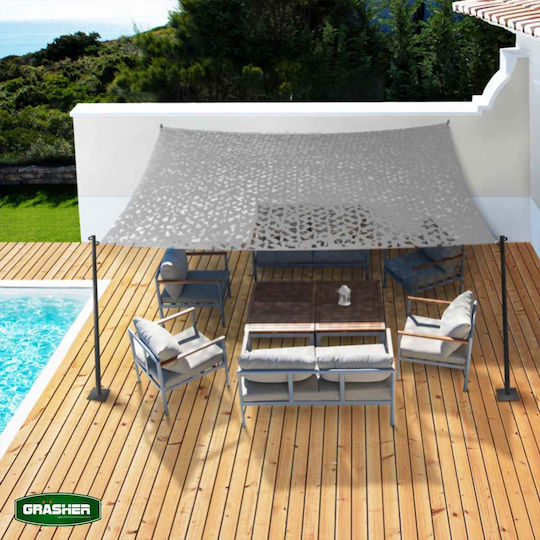 Grasher Rectangular Camouflage Net Gray with PU Coating 4x6m 180gr/m²