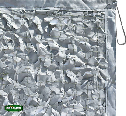 Grasher Square Camouflage Net Gray with PU Coating 3x3m 180gr/m²
