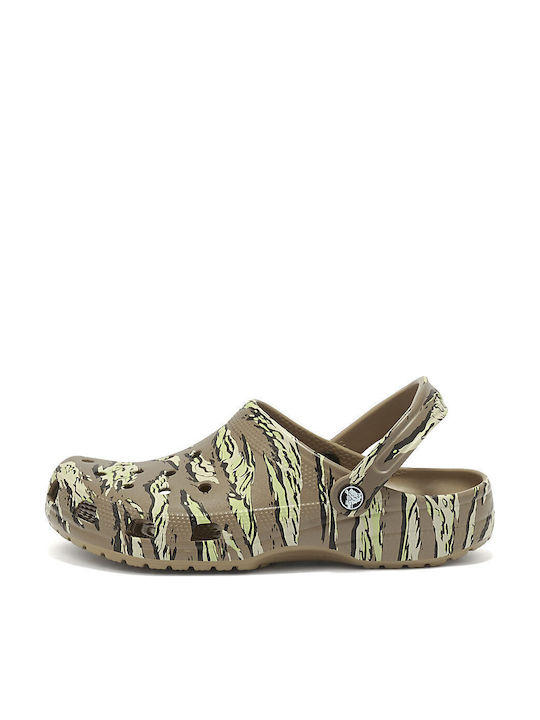 Crocs Classic Printed Camo Clogs Khaki