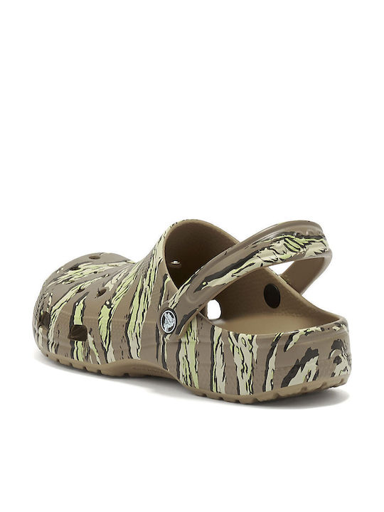 Crocs Classic Printed Camo Clogs Khaki