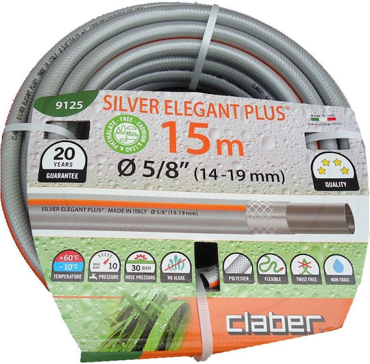 Claber Hose Watering Silver Elegant 5/8" 15m