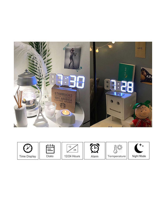 3D Led Tabletop Clock Green 28880G