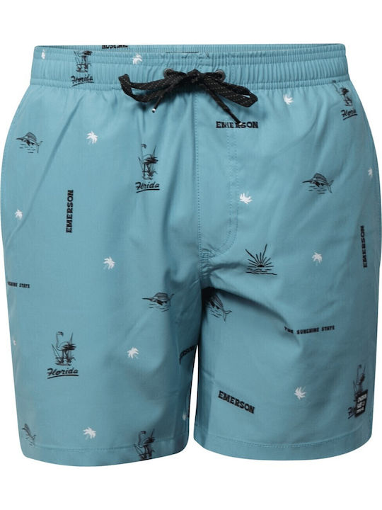 Herren-Bademode Kurze Hosen Hellblau Mit Mustern