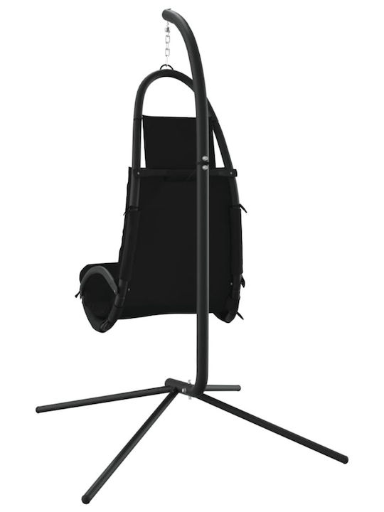 Leagăn fotoliu cu bază și pernă Metal Negru Rezistență până la 110kg L106xL93xH195cm