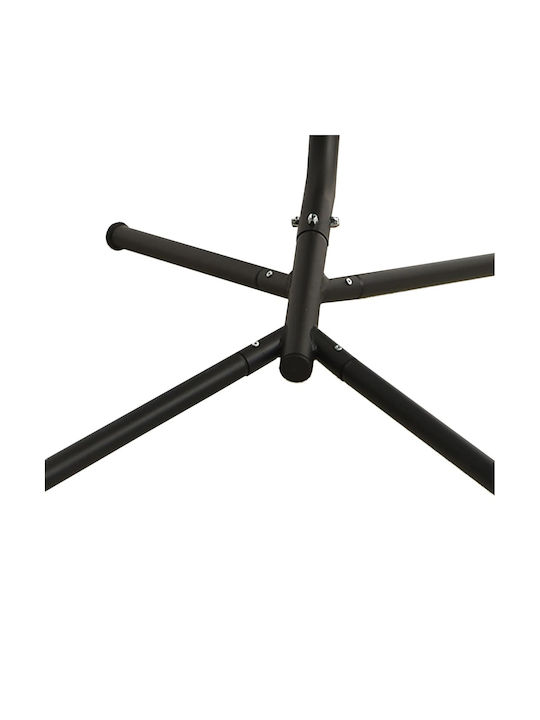 Leagăn fotoliu cu bază și pernă Metal Negru Rezistență până la 110kg L106xL93xH195cm