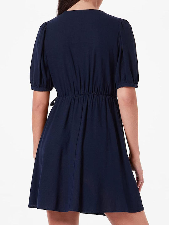 Vero Moda Summer Mini Dress Wrap Navy Blue