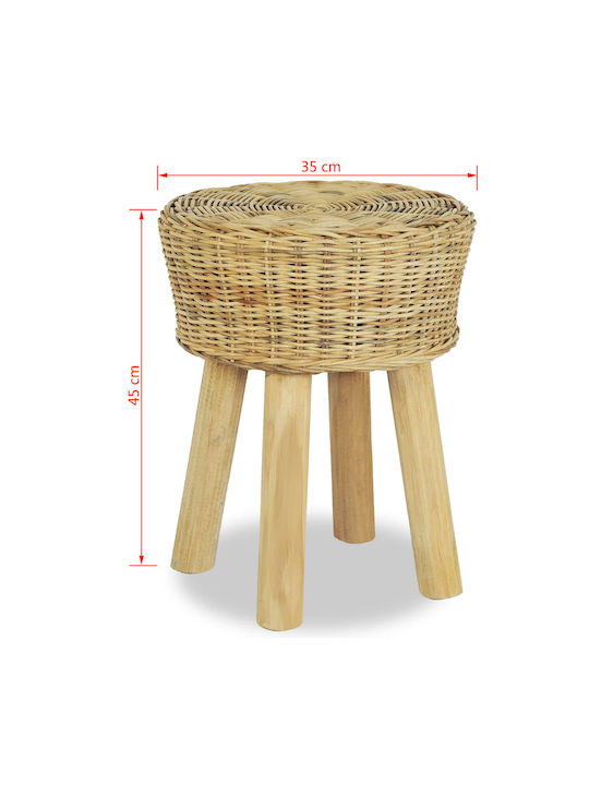 Garden Stool Outdoor Rattan Brown 35x35x45cm