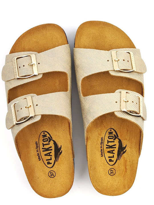Leder Flache Sandalen für Damen Anatomisch Flatforms Platino