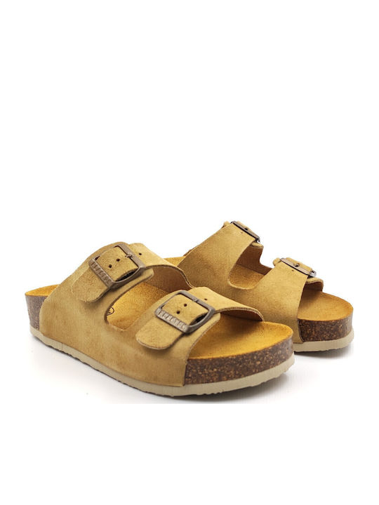 Leather Women's Flat Sandals Anatomic Flatforms Mushroom