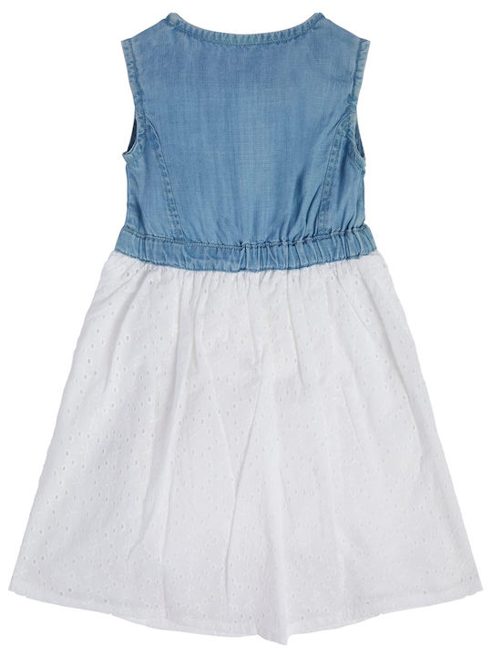 Guess Kids Dress Denim Sleeveless White