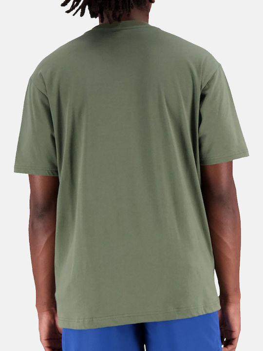 New Balance Ανδρικό T-shirt Χακί με Λογότυπο