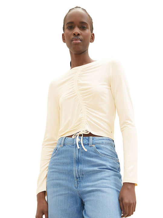 Women's Summer Blouse Cotton Long Sleeve Off White