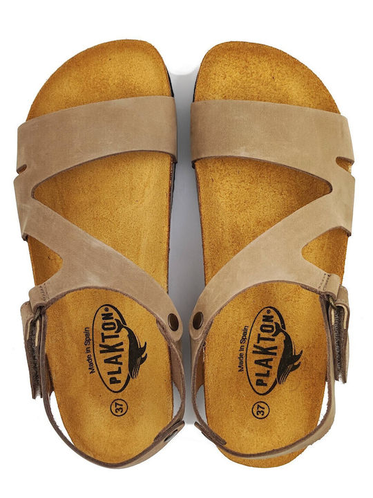 Leather Women's Anatomic Sandals Nobuck Taupe