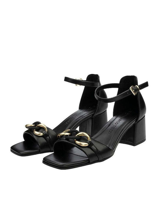 Leder Sandalen Anatomisch Black/Gold