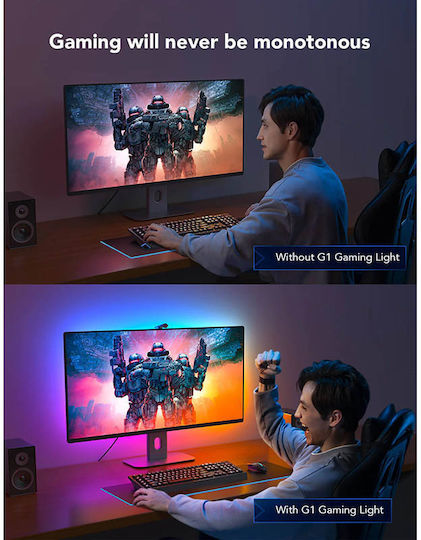 Govee Smart Ταινία LED Dreamview G1 Wi-Fi Τηλεόρασης 12V RGBW Φως 1.4m με Τροφοδοτικό