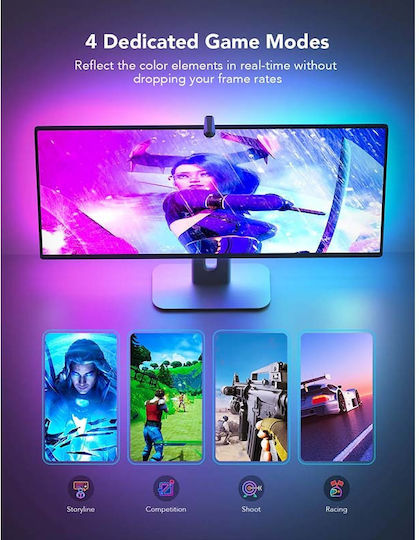 Govee Smart Ταινία LED Dreamview G1 Wi-Fi Τηλεόρασης 12V RGBW Φως 1.4m με Τροφοδοτικό
