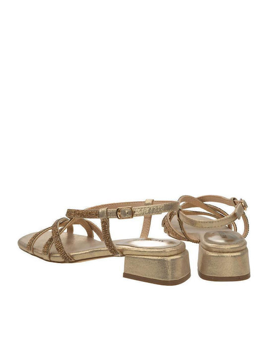 Sandals from Patent Leather with Strass Gold