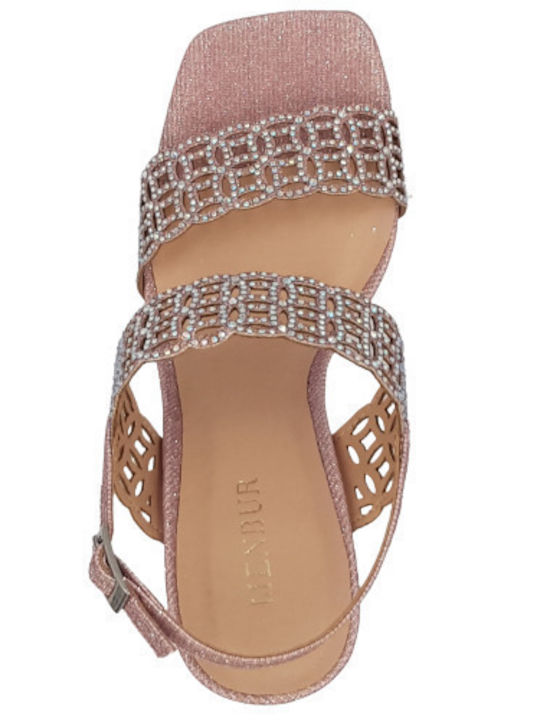 Sandalen mit Strass Rosa