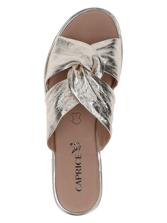 Leather Women's Flat Sandals Anatomic in Gold Color