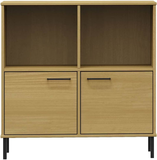 Oslo Living Room Cabinet Made of Solid Wood Beige 90x35x90.5cm