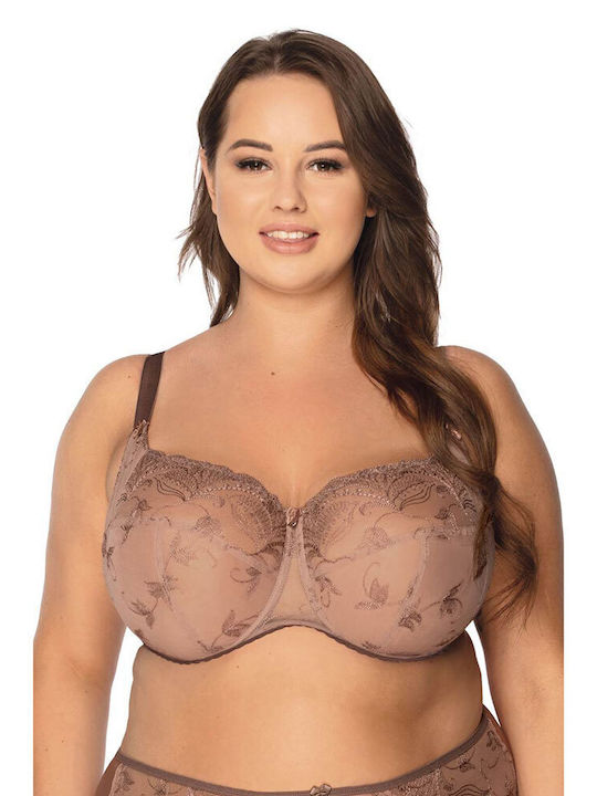 GAIA Bra with Underwire Without Padding Full Cup in Beige Shade