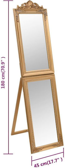 vidaXL Καθρέπτης Δαπέδου 351525 Gold 45x180cm