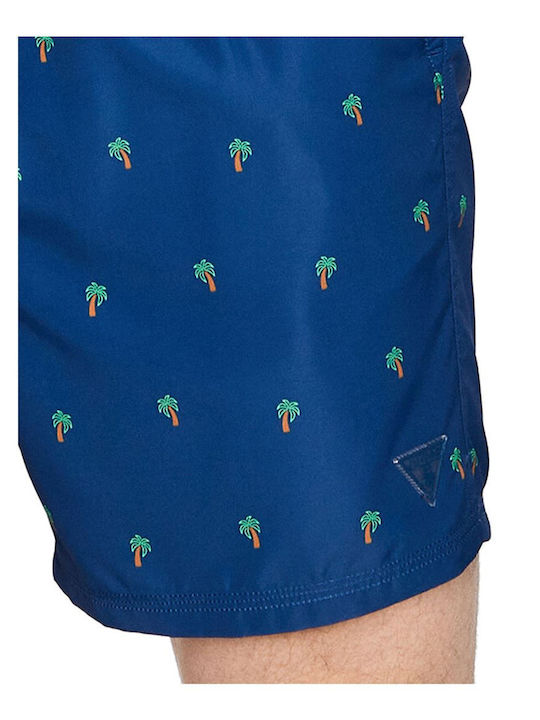 Palm Men's Swimwear Shorts Blue Lily with Patterns