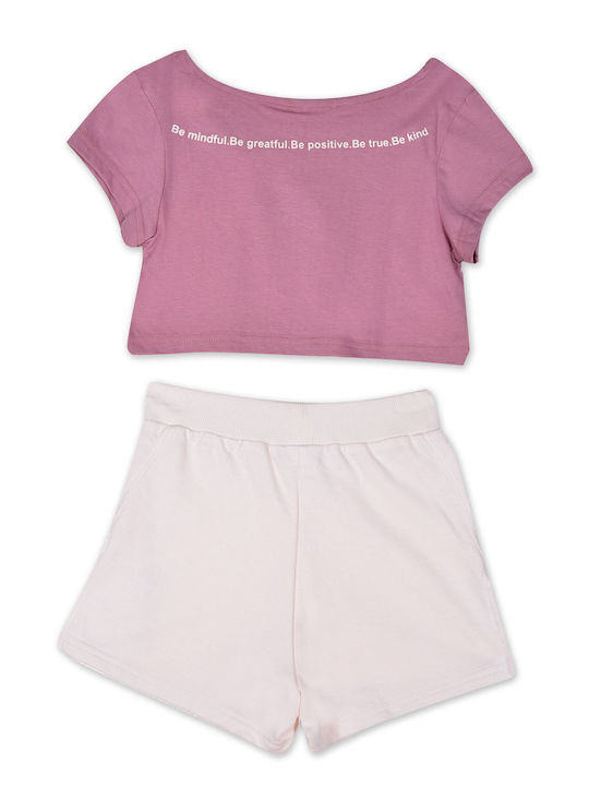 BodyTalk Kinder Set mit Shorts Sommer 2Stück Lila