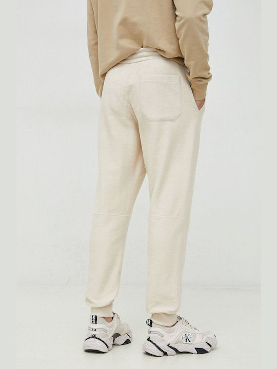 Calvin Klein Men's Sweatpants with Rubber Beige