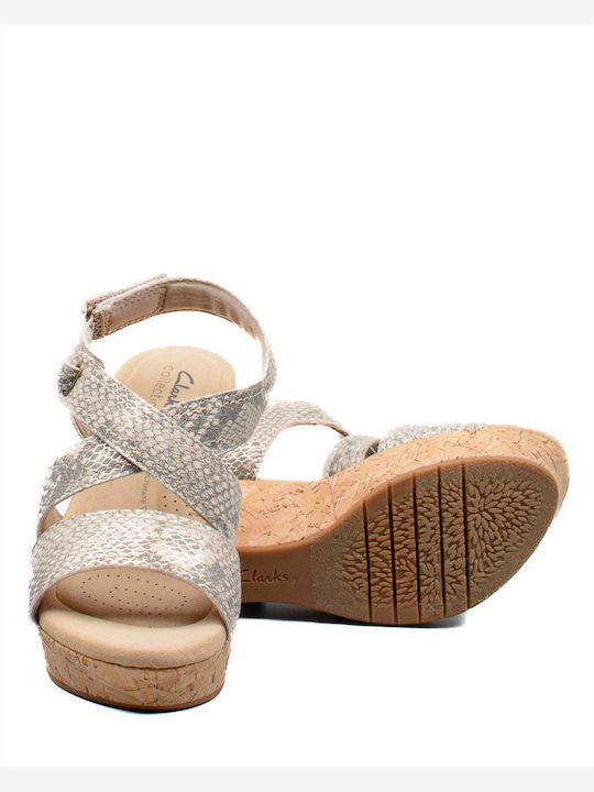 Rose Way Women's Ankle Strap Platforms Beige