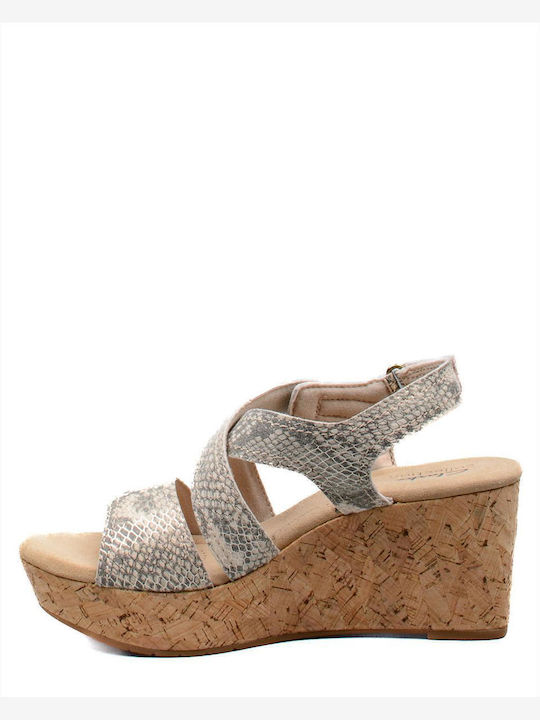 Rose Way Women's Ankle Strap Platforms Beige