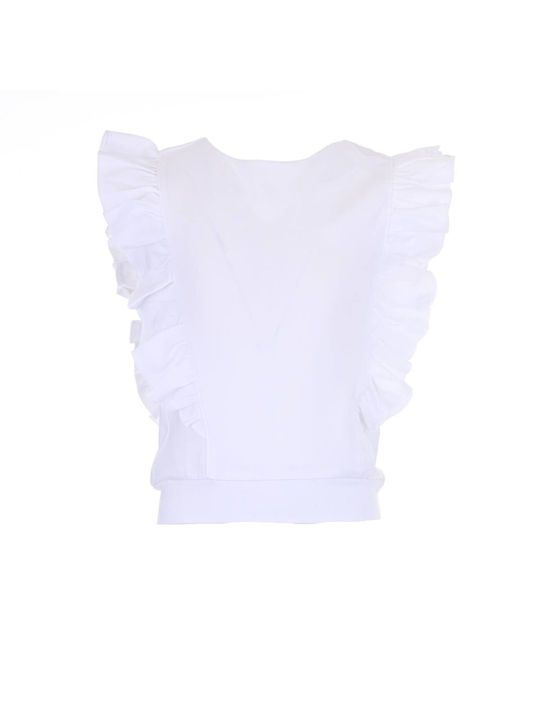 Energiers Kids Crop Top Sleeveless White