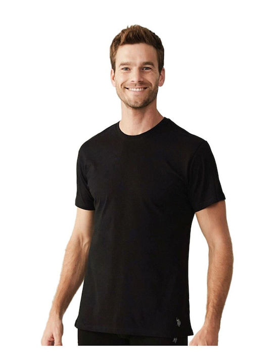 U.S. Polo Assn. Men's Short Sleeve Undershirts Black 2Pack