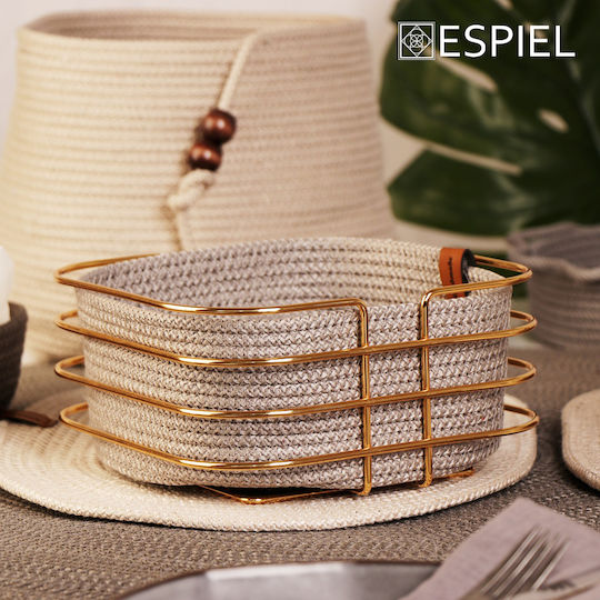 Espiel Brotkorb Metall Grey / Silver 21x21x21cm