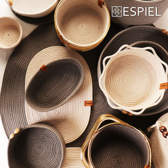 Espiel Brotkorb Metall Grey / Silver 21x21x10cm